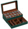 ProCase Uhrenbox mit 12 Fächern, Uhrenkasten mit Glasdeckel, 2 Ebenen, Uhrenkoffer mit herausnehmbaren Uhrenkissen Uhrenschatulle für Schmuck, Ringe, Armbänder und Halsketten -Grün