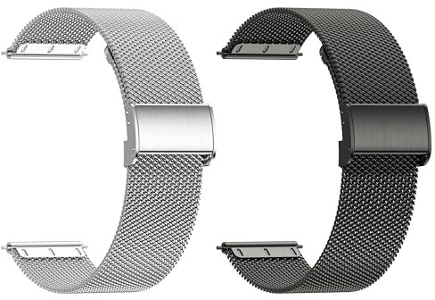 ZOSKVEE Bracelets de Montre 22mm pour Montre Connectée P95, 2PCS Remplacement Bracelet (Milan ou Silicone), 6 Couleurs au Choix