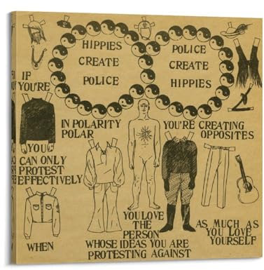 SANWYA Ram Dass Be Here Now, dekorativer Gemälde, Druck, Leinwand, Wandkunst, Wohnzimmer, Schlafzimmer, Poster, Gemälde, 30 x 30 cm, 4 Stück