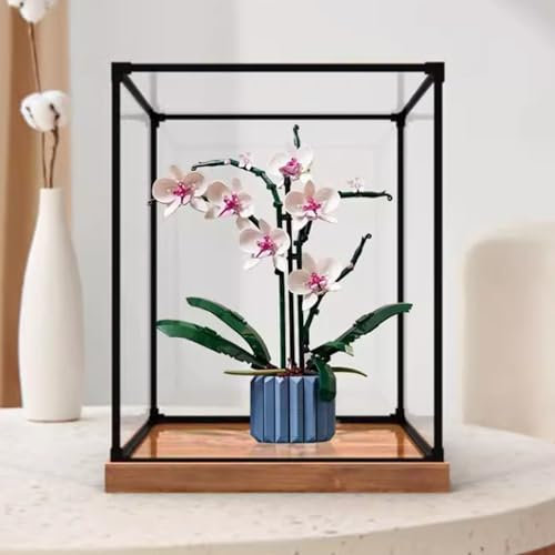Boîte de rangement transparente en acrylique compatible avec Lego 10311 Orchidées Modèle bloc de construction Boîte de rangement pour poussière (boîte uniquement) (Style 2)