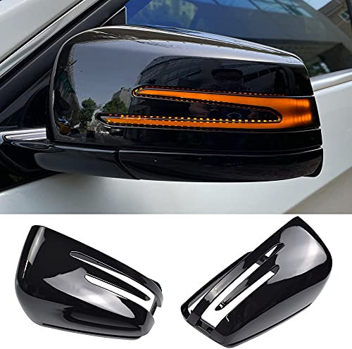 1 Paar Auto Spiegelkappen Links Rechts Rückspiegel Gehäuse für B-enz W204 W176 W246 W212 W221 C117 X204 X156 Abdeckungen Seitenspiegel (Schwarz)