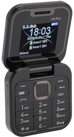 Mi NI Klapphandy, 2G Dual SIM, Faltbares Handy mit 1,77 Zoll HD Display, HD Rückkamera, UKW Radio, Schnellwahl, LED Taschenlampe, Klapptelefon mit Großen Tasten für Senioren
