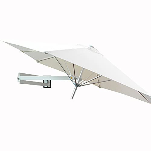 SNHHNSW Patio Umbrella Parasols 2.5 M Round Wall Mounted Cantilever, Aluminum Frame Polyester Canopy, Tilting Sunshade for Outdoor Garden Balcony (Beige)