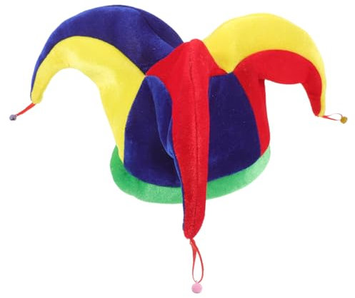 Angoily Narrenkappe Clown Hut Hofnarr Mütze Mit Glocken Für Männer Und Frauen, Narr Hut Lustige Kostüm Fancy Dress Party Zubehör Für Fasching, Karneval & Halloween