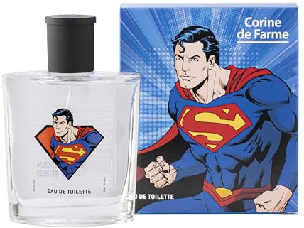 Corine de Farme - Eau de Toilette Superman - Parfum pour Enfant - Formulation Clean Beauty, Fabriquée en France - Senteur Fruitée et Boisée - 50 ml