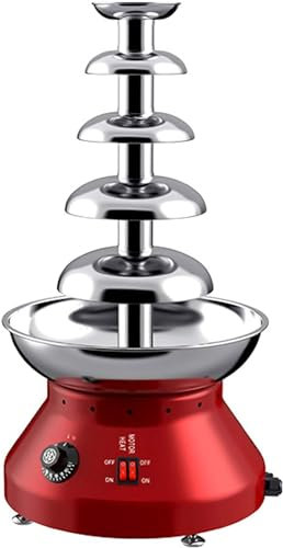Chocolate Fountain, Chocolate Fountain 5 Tier Hot Chocolate Fondue Fountain Machine Stainless Steel Chocolate Melting Pot Big Capacity for Chocolate Candy, Cheese, Baby Shower, Birthday Celebration 19