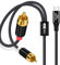 AGVEE 4ft 24-bit/96kHZ USB C to RCA Audio Cable, Type C to 2RCA Jack Male Y Splitter Cord Adapter for iPhone 16 15 iPad Pro Samsung Galaxy S24 S23 S22 S21, Google Pixel, Amplifiers, Black