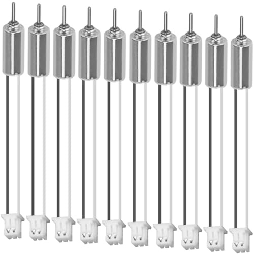 JYUDAUFU 10 Pcs Coreless Motor DC 4.5 V 4 mm × 8 mm 32250 RPM Vibration Micro Hollow Cup Motor for Toy, Model Aircraft, Electric Toothbrush, Mini Fan, for Test, DIY