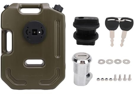 Brilluxa Tanque de gasolina todoterreno, lata de combustible portátil de 10 l/2,6 galones, material ABS para automóvil, motocicleta, UTV, ATV, verde, sin soporte (ABS 2)