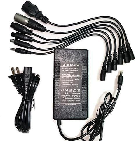 Abatinvo 54.6V 2A Fast Charger (6 Plugs) Universal for 48V Lithium Battery Electric Bike Scooter Rad Power Lectric XP Sondors Pedego Jasion eb7 Ebike Evercross H5 Vsett 8, 8+ etc. Charger