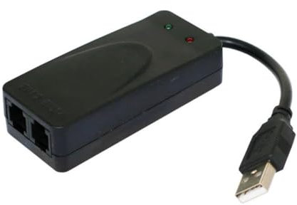 Jolsaawie Modem de Fax USB Double Port USB2.0 56K V.92 V.90 Pilote de Modem Externe pour Win 7 8 10 XP Réception D'Envoi de Fax sur Ordinateur