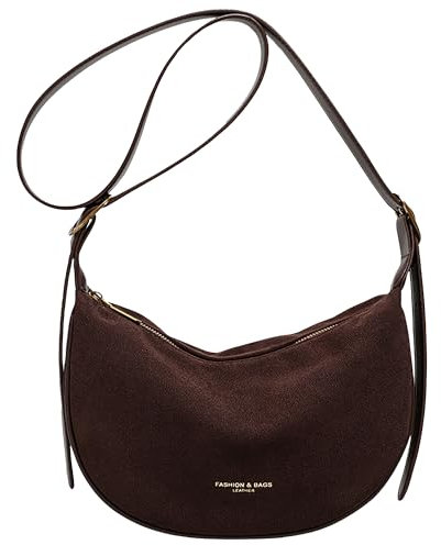 Micmores Crossbody Bag Damen Wildleder-Imitat Umhängetasche Damen Klein Suede Bag Schultertasche Hobo Handtasche Shoulder Bag Women mit Verstellbarer Schultergurt