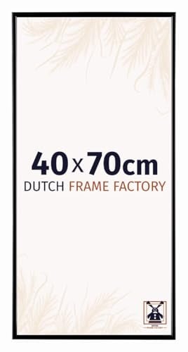Dutch Frame Factory - Bilderrahmen 40x70 cm Schwarz Hochglanz - Kunststoff | Antireflex-Acrylglas aus Kunststoff, Wandmontage, Geeignet für Fotos, Poster und Puzzles, Easy, Made in Holland