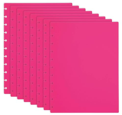 PATIKIL 4 Paar Discbound Notizbuch Cover 8.74 x 11.26 Letter Größe PP Disc Planer Cover für Arc Notizbuch Happy Planner Büroprodukt Rose Lila