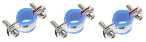 HOMSFOU 3 Stück Rostfreie Stahlrohrklemme verstellbare Halterung Ringklemme Unterstützung Wanddeckerhalterungen Wand-Deckenhalterung Klemme für Rostfreier Stahl Blue