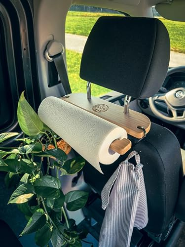 GLAMPTRAY® Küchenrollenhalter, Handtuchhalter aus Bambus für Kopfstütze von VW Bus T5/T6/T7