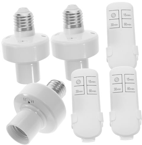 Uonlytech 3pièces Douille De Lampe Avec Télécommande Minuterie Pour Éclairage Intérieur Sans Fil Adaptateur Ampoule