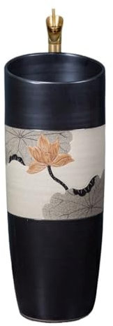 uotmui Meuble sous Vasque sur Colonne Petit lavabo intégré au Sol, Colonne, lavabo, Cour extérieure, Balcon, Piscine, Salle de Bain Lavabo sur Colonne pour Salle De Bain(A)