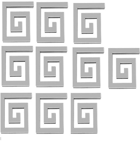 Rersduyt 60 Pcs DIY Geometric Shape Mirror Stickers Mirror D¨¦cor for Living Room Mirror Stickers for Home Background (Silvery)