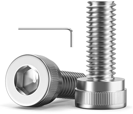 120 Stück M4 x 8 mm Schrauben, Zylinderkopfschrauben mit Innensechskant | Zylinderschrauben, Edelstahl A2 V2A, M4 schrauben Vollgewinde, Edelstahlschrauben mit Innensechskantschlüssel