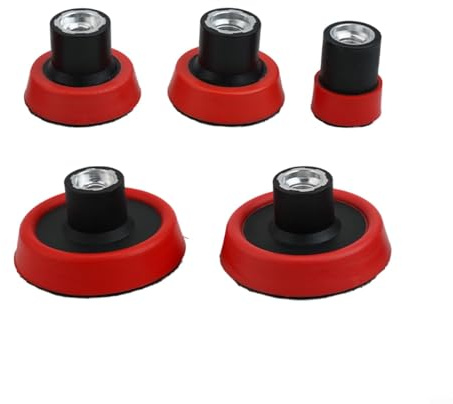 Jotekonoby 5-teiliges Stützteller-Set für M14 und M10 Gewinde, 7,6 cm Polierpads mit Schwammschaum, Schleifscheibenhalter für Schwingschleifer und Polierer, Rot