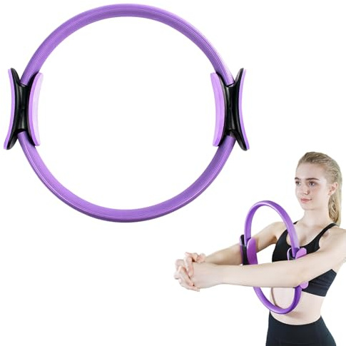 Cerchio Pilates con Doppia Impugnatura,Ring Pilates per Yoga e Fitness,Attrezzi Pilates per Casa,Cerchio Magico per Allenamento,Pilates Ring per Donne（viola）