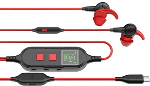APGLSXY Cuffie da gioco in ear tipo C Gaming Cuffie con filo Display digitale con microfono per posizionamento del suono del telefono portatile
