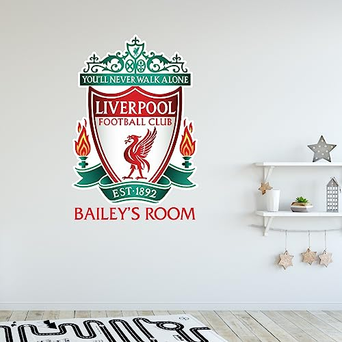 Beautiful Game Official Liverpool Football Club Official Personalised Name & Crest Wall Sticker (60cm)