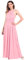 FYMNSI Donna Transformare Infinity Vestito Lunghe Senza Schienale Scollo a V Vita Alta Senza Maniche Multiway Avvolgere Damigella d' Onore Formale Maxi Abito da Sera Matrimonio Banchetto Rosa XS