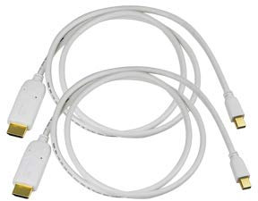 Cablesson 2 Pack x 3m Mini Display Port to HDMI Converter Video Cable Male to Male - 3D with Audio - Thunderbolt to HDMI Adapter for iMac, MacBook Pro, MacBook Air, Mac mini, Microsoft Surface