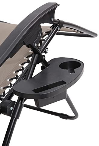 Mountain Warehouse Reclining Chair Table - Einfacher & praktischer Sonnenliege-Campingstuhl - Outdoor, Picknick, Garten & Wandern Schwarz Einheitsgröße