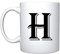 iTRONiK Alphabet Mug Letter Mugs Initial Coffee Cup Birthday Fathers Day (H)