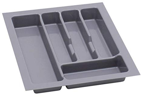 Range Couvert - Rangement et Organisation de Cuisine de la Couverts de Table - Pratique Range Couverts pour Tiroir 45cm - Universal Organisateur Tiroir Cuisine - Rangement Couvert - 380x430mm Argent