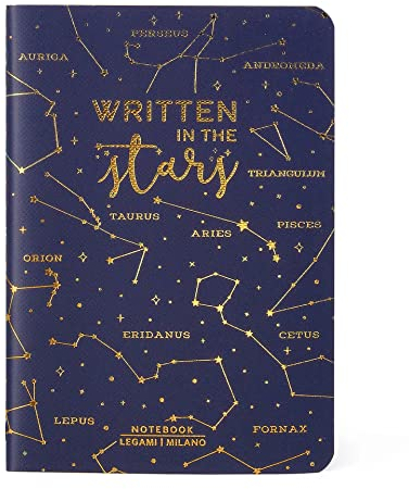 Legami - Notizbuch, liniert, klein, A6, 80 Seiten, FSC®-zertifiziertes Papier, Papier 100 g/m², 9 x 13,5 cm, Thema Stars