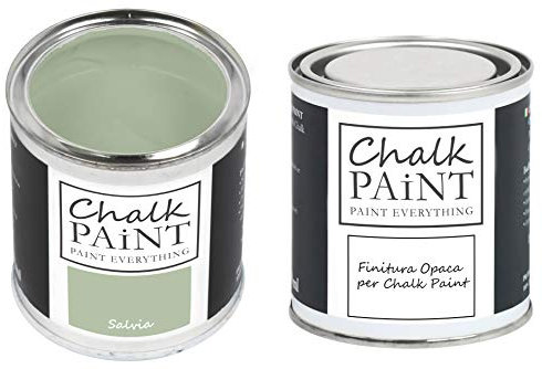CHALK PAINT EVERYTHING Salvia & FINITURA - Kit Pronto Vernicia e Proteggi (250 ml + 250 ml)