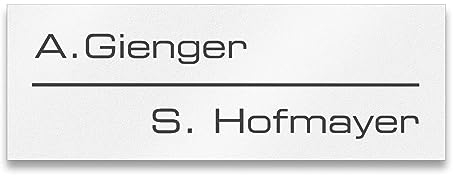 Metzler Briefkastenschild aus Edelstahl in Weiß - wählbare Befestigung - Pulverbeschichtet RAL9016 matt - Türschild oder Namensschild inkl. Lasergravur - Größe: 8,5 x 3 cm