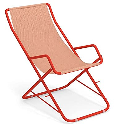 Froschkönig24 Emu Bahama Gartenliege Liegestuhl Rot/Orange