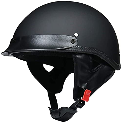Jet Casco Scodella Adulto Aperto Caschi Da Moto Omologato DOT/ECE Donna E Uomo Cruiser Scooter Retrò Casco Aperto Mezzo Matte Black A,M