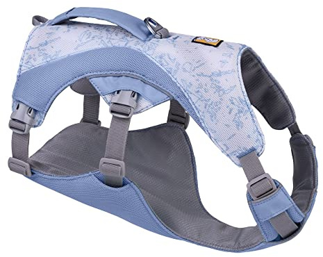 RUFFWEAR Swamp Cooler Hundegeschirr und Griff, leichte Laufausrüstung hält Haustiere bei heißem Wetter kühl, Verstellbar, stark und kühlend, 2 Leinen-Portale, Heliotrope Purple (XX Small, 33-43cm)