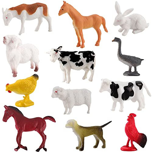 MEZHEN Tortendeko Bauernhof Figuren Kuchen Deko Pferde Hase Kuh Cake Topper Geburtstag Bauernhof Tierfiguren Tiere Kindergeburtstag Torte Deko Geburtstagsfeier Dekorationen Kinder
