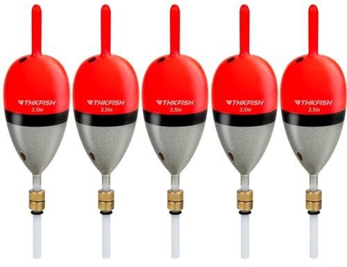 THKFISH Posen Angeln Schwimmer Angelposen Set Slip Bobber für Crappie Balsa Bobbers für Panfish, Walleye, Salmon 5 Stück Floatage 10g