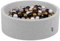 KiddyMoon Piscine À Balles pour Bébé Rond 90X30cm/300 Balles 7Cm Fosses À Boules Jouet Enfant, Gric Clair:Noir/Perle/Or/Gris