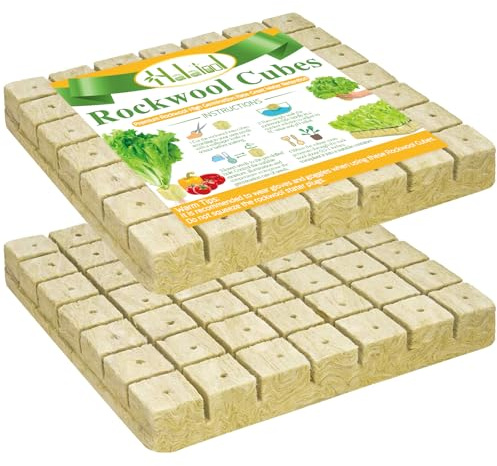 Halatool 98 Stück Steinwolle Anzucht 4x4x4cm Steinwolle Würfel | Rockwool Cube für hydroponic,Bodenlose Anzucht Setzlinge Stecklinge,Keimung