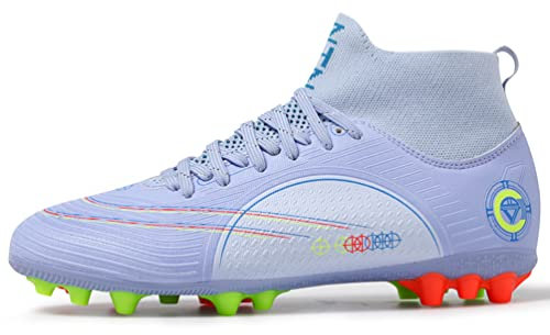 IFIKK Scarpe da Calcio Tacchetti da Uomo Spike Tacchetti da Competizione Atletica Spikes Scarpe da Calcio Unisex Scarpe da Allenamento per Bambini Professionali Scarpe da Calcio Sportive (Viola 1,37)
