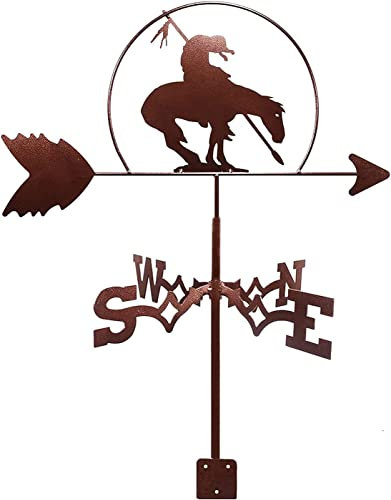 ZXKYZR8 Girouette en métal Chasse à Cheval girouette avec girouette montée sur Le Toit indicateur de Direction du Vent de Jardin de Toit pour l'outil de Mesure de belvédère de Jardin de Cour de Ferme