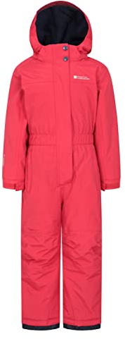Mountain Warehouse Cloud Kinder Schneeanzug - Wasserdichter, einteiliger Winteroverall mit verschweißten Nähten & Fleece-Futter für Mädchen und Jungen Aktiv Rot Kinder 98 DE (2-3 Jahre)