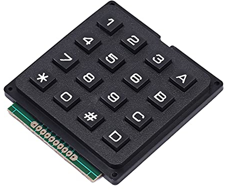 4 x 4 Matrix Array Keypad, Black External Membrane Keyboard Module Switch with 16 Keys for MCU