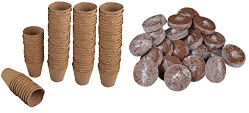 Windhager Anzucht-Töpfe, Pflanztöpfe, Saattopf, Aussaattöpfe & Anzuchtquelltabs, Quelltabs, Kokos-Quelltabletten zur Anzucht von Stecklingen, 100 Stück, 3,5 cm, 04342, Braun