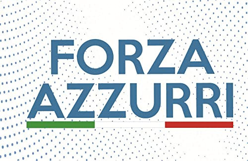 Bandiera bianca Forza Azzurri con tricolore, festeggia la vittoria Napoli (70x50cm)