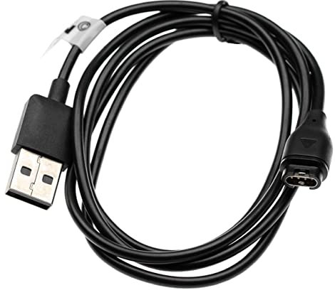vhbw USB Ladekabel kompatibel mit Garmin Fenix 6X, 5 X Plus, 6 X DLC, 6 baro, 6 Smartwatch, Fitnesstracker - Ladestation Schwarz, 100 cm